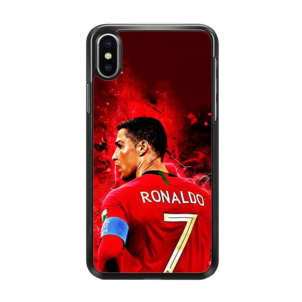 Cristiano Ronaldo Art iPhone Xs Case-Rubber / Black (2D Case)-Xtracase
