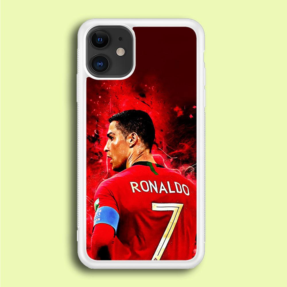 Cristiano Ronaldo Art iPhone 12 Case-Rubber / White (2D Case)-Xtracase