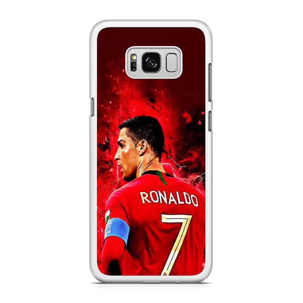 Cristiano Ronaldo Art Samsung Galaxy S8 Case-Rubber / White (2D Case)-Xtracase
