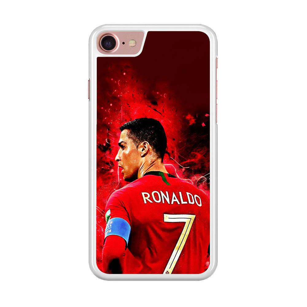 Cristiano Ronaldo Art iPhone 8 Case-Rubber / White (2D Case)-Xtracase