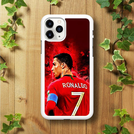 Cristiano Ronaldo Art iPhone 11 Pro Case-Rubber / White (2D Case)-Xtracase