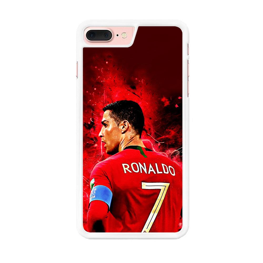 Cristiano Ronaldo Art iPhone 7 Plus Case-Rubber / White (2D Case)-Xtracase