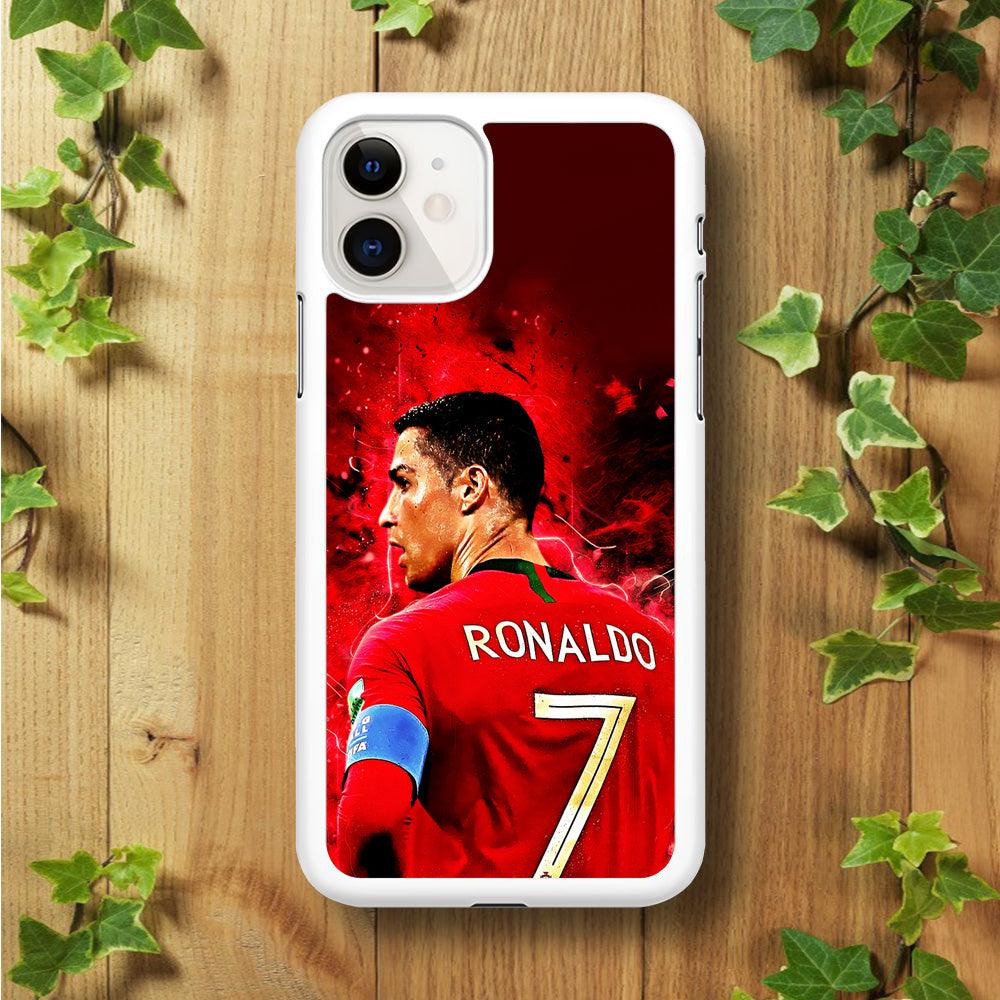 Cristiano Ronaldo Art iPhone 11 Case-Rubber / White (2D Case)-Xtracase