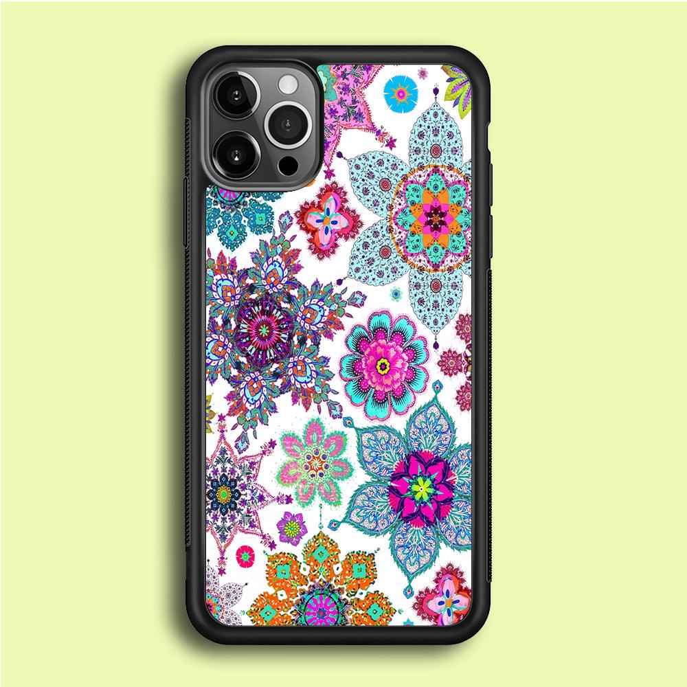 Crystal Painting Abstract iPhone 12 Pro Case-Rubber / Black (2D Case)-Xtracase