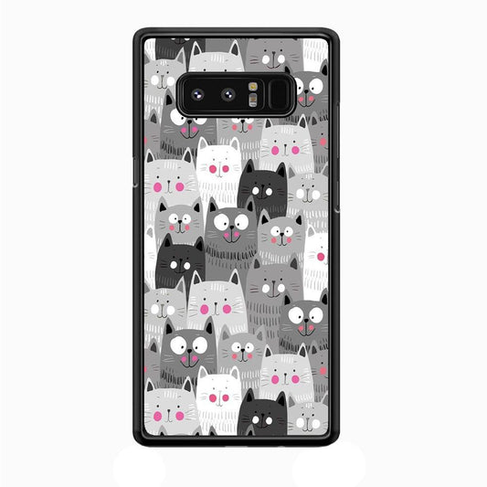 Cute Cat 001 Samsung Galaxy Note 8 Case-Plastic / Full Wrap (3D Case)-Xtracase
