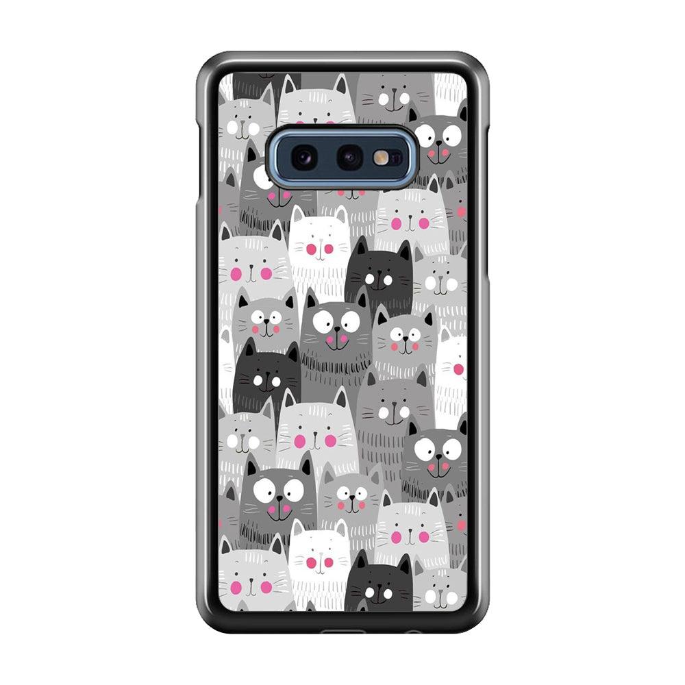 Cute Cat 001 Samsung Galaxy S10E Case-Plastic / Full Wrap (3D Case)-Xtracase