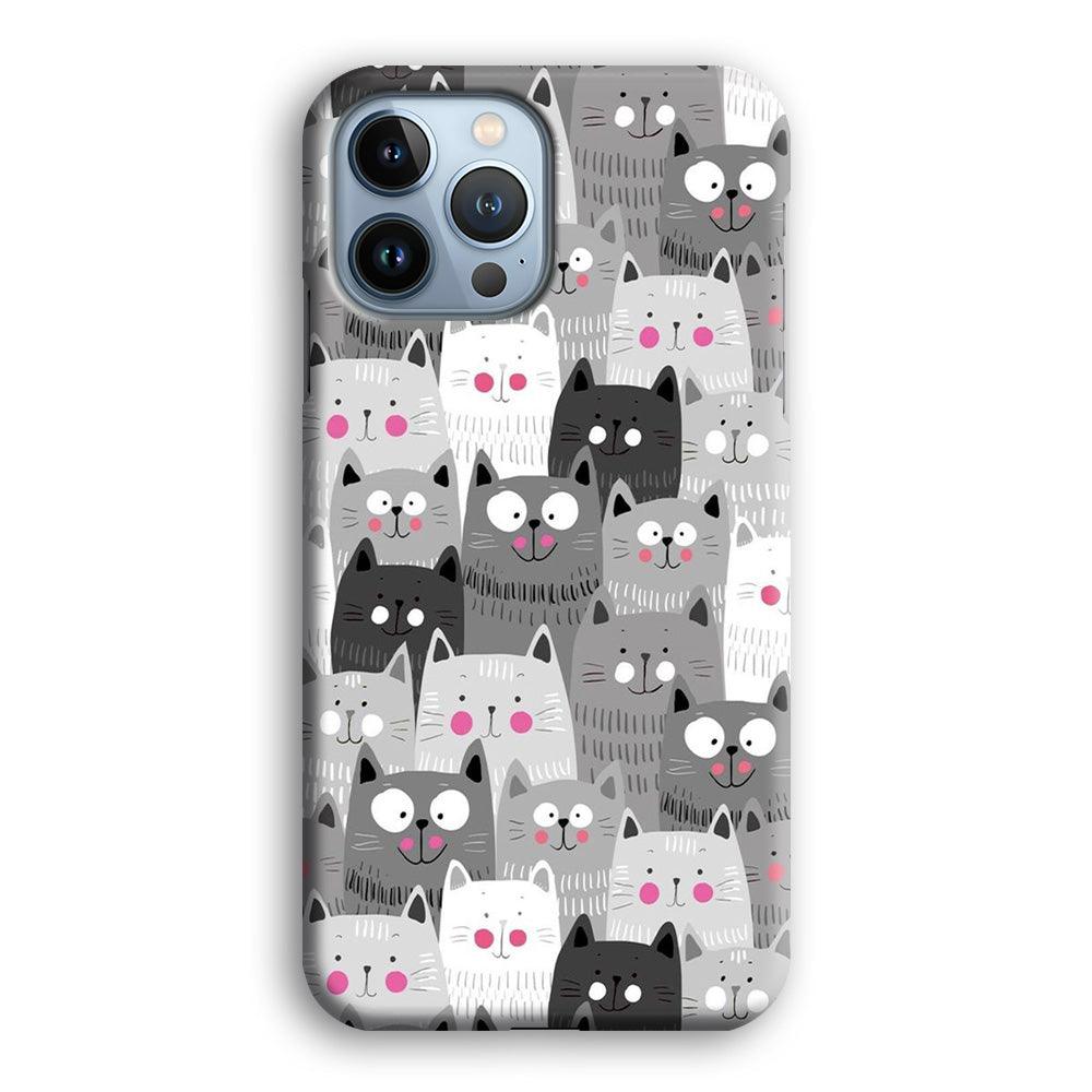 Cute Cat 001 iPhone 13 Pro Max Case-Plastic / Full Wrap (3D Case)-Xtracase