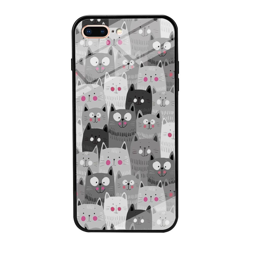 Cute Cat 001 iPhone 8 Plus Case-Tempered Glass Case-Xtracase