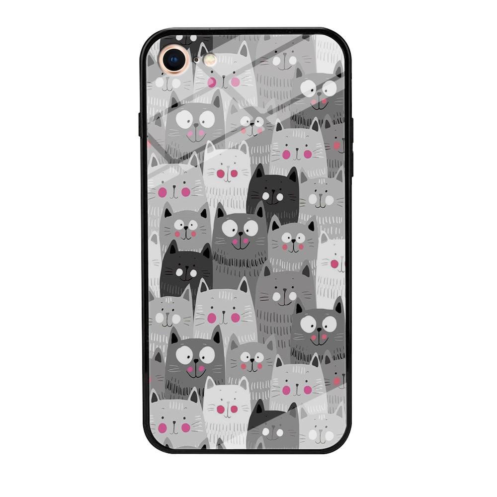 Cute Cat 001 iPhone 7 Case-Tempered Glass Case-Xtracase
