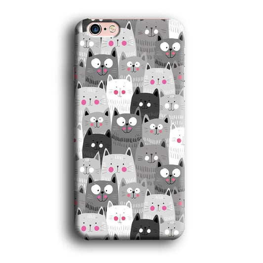 Cute Cat 001 iPhone 6 | 6s Case-Plastic / Full Wrap (3D Case)-Xtracase