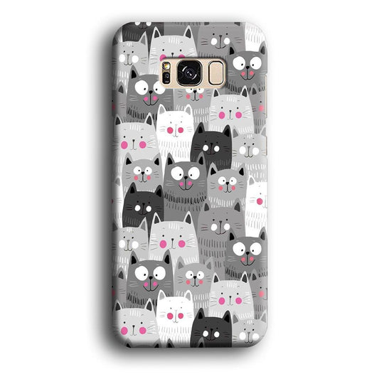 Cute Cat 001 Samsung Galaxy S8 Case-Plastic / Full Wrap (3D Case)-Xtracase