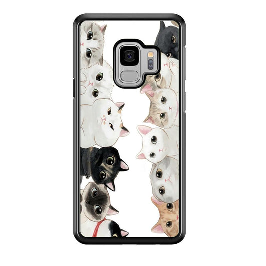 Cute Cat 002 Samsung Galaxy S9 Case-Plastic / Full Wrap (3D Case)-Xtracase
