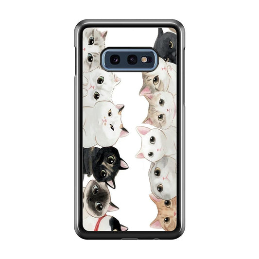 Cute Cat 002 Samsung Galaxy S10E Case-Plastic / Full Wrap (3D Case)-Xtracase