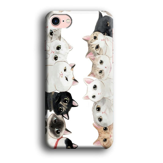 Cute Cat 002 iPhone 8 Case-Plastic / Full Wrap (3D Case)-Xtracase