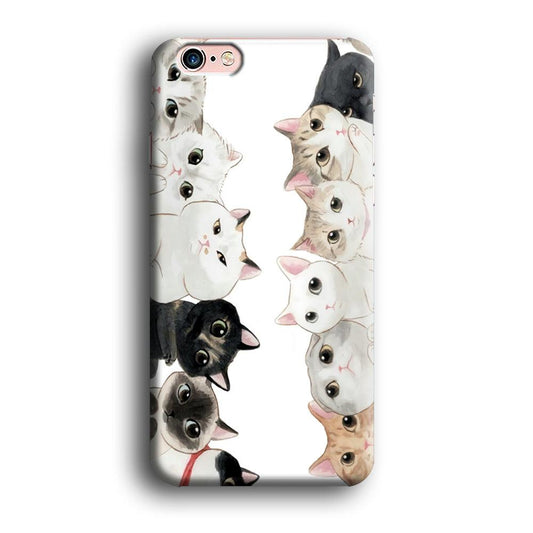 Cute Cat 002 iPhone 6 | 6s Case-Plastic / Full Wrap (3D Case)-Xtracase