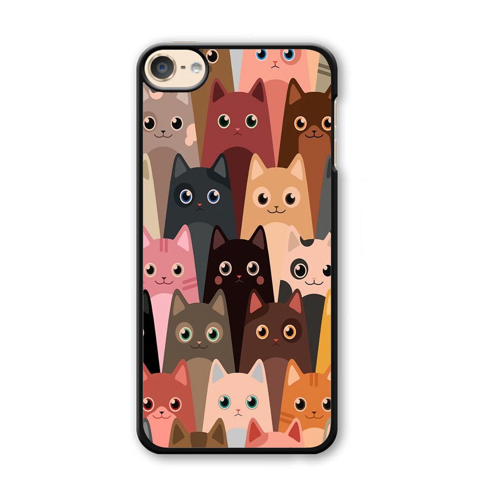 Cute Cat Doodle iPod Touch 6 Case-Plastic / Full Wrap (3D Case)-Xtracase