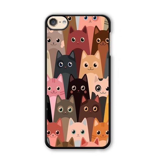 Cute Cat Doodle iPod Touch 6 Case-Plastic / Full Wrap (3D Case)-Xtracase