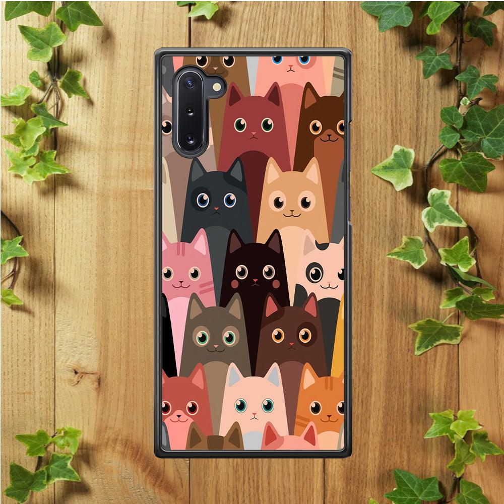 Cute Cat Doodle Samsung Galaxy Note 10 Case-Plastic / Full Wrap (3D Case)-Xtracase