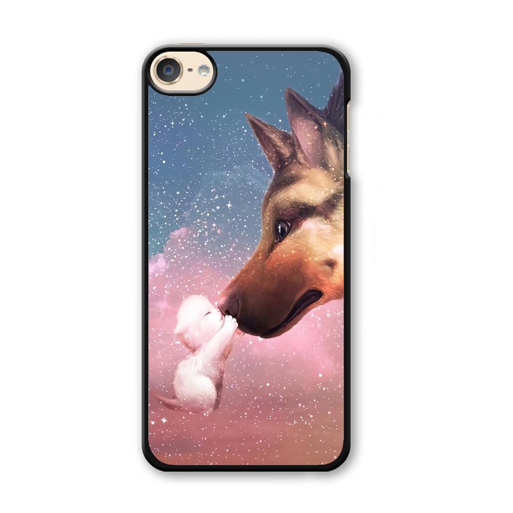 Cute Cat Kiss Dog iPod Touch 6 Case-Plastic / Full Wrap (3D Case)-Xtracase