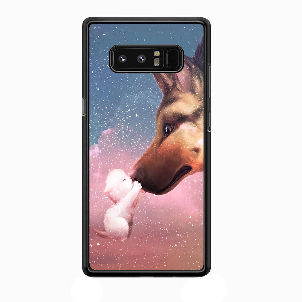 Cute Cat Kiss Dog Samsung Galaxy Note 8 Case-Plastic / Full Wrap (3D Case)-Xtracase