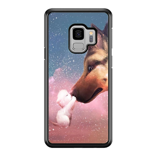 Cute Cat Kiss Dog Samsung Galaxy S9 Case-Plastic / Full Wrap (3D Case)-Xtracase