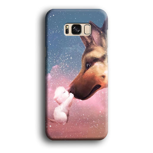Cute Cat Kiss Dog Samsung Galaxy S8 Case-Plastic / Full Wrap (3D Case)-Xtracase