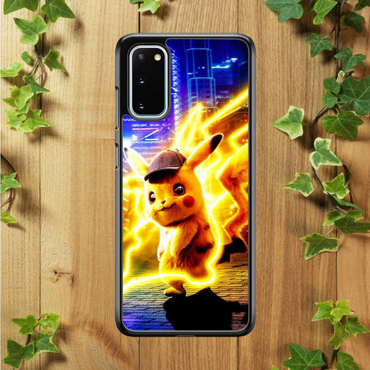 Cute Detective Pikachu Samsung Galaxy S20 Case-Rubber / Black (2D Case)-Xtracase