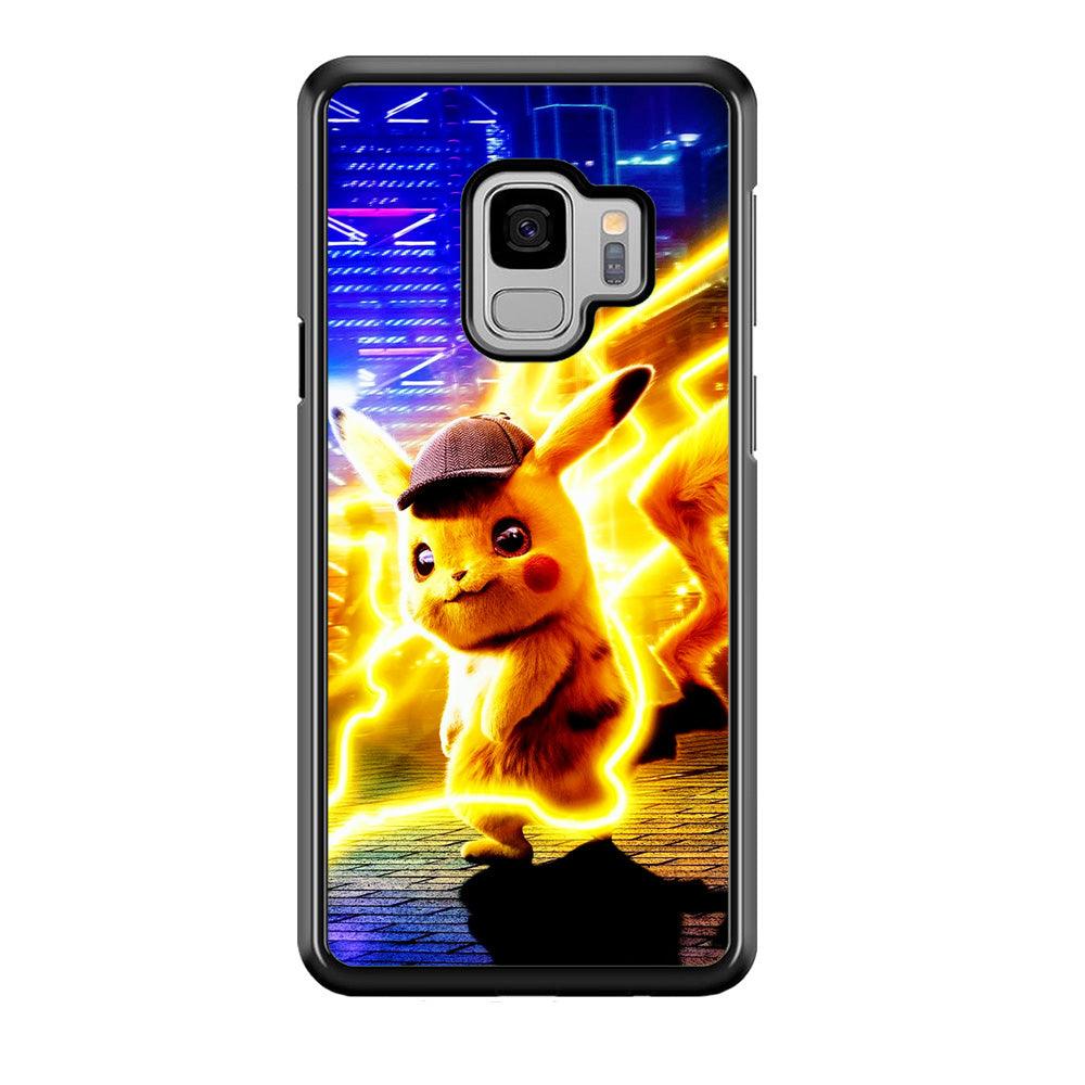 Cute Detective Pikachu Samsung Galaxy S9 Case-Rubber / White (2D Case)-Xtracase