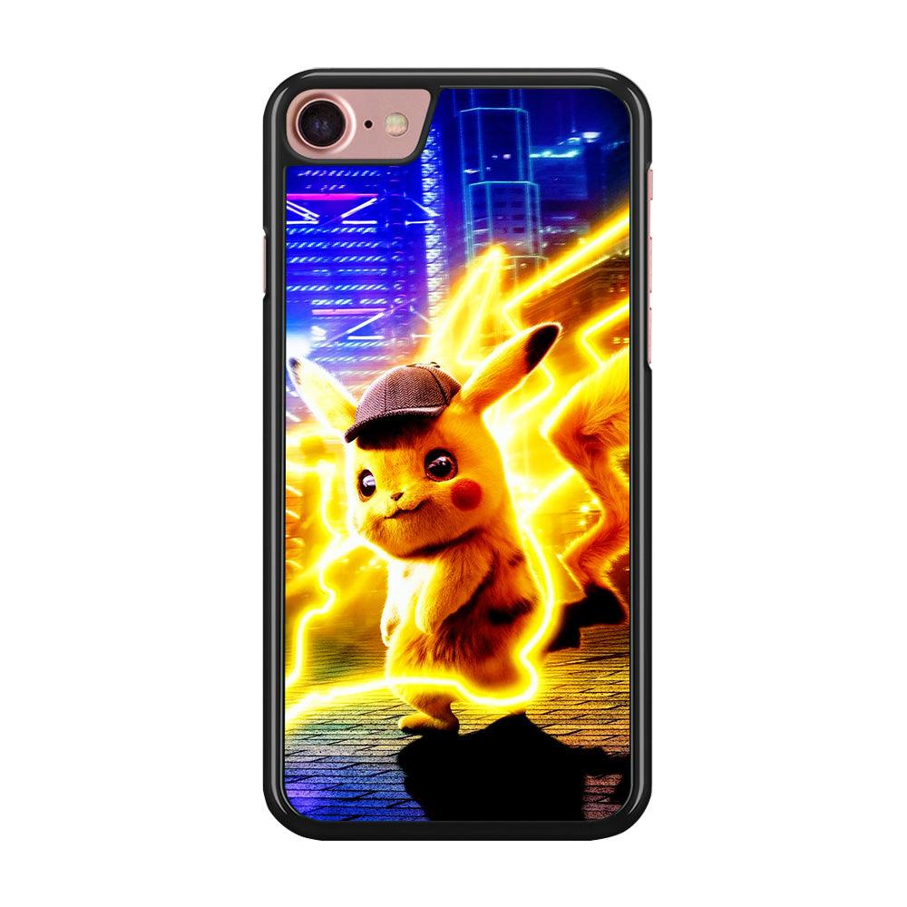 Cute Detective Pikachu iPhone 7 Case-Rubber / Black (2D Case)-Xtracase