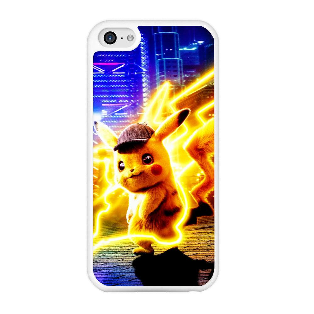 Cute Detective Pikachu iPhone 5 | 5s Case-Rubber / White (2D Case)-Xtracase