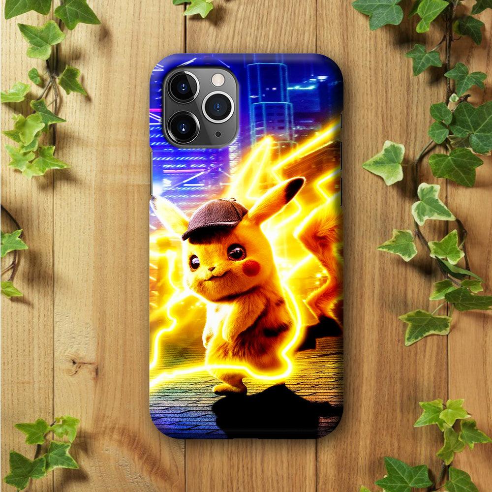 Cute Detective Pikachu iPhone 11 Pro Max Case-Plastic / Full Wrap (3D Case)-Xtracase