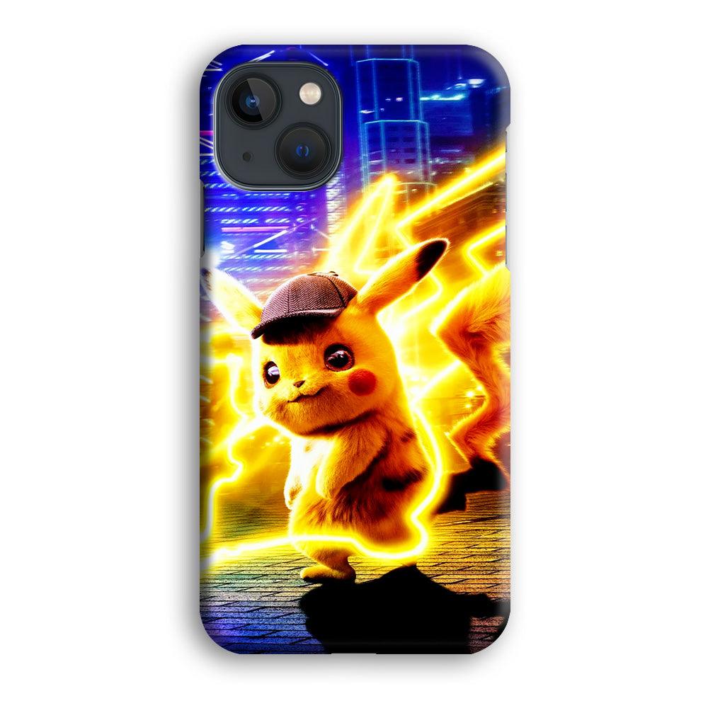 Cute Detective Pikachu iPhone 13 Pro Case-Plastic / Full Wrap (3D Case)-Xtracase