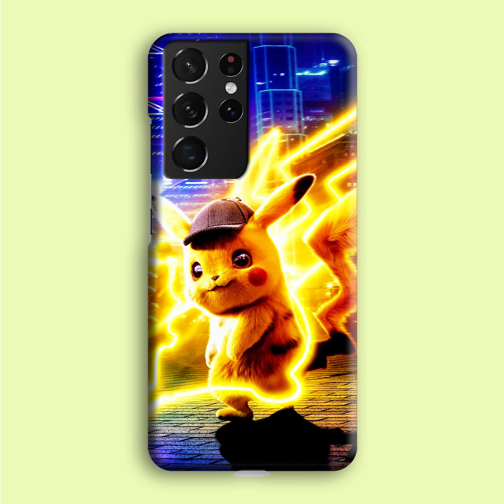 Cute Detective Pikachu  Samsung Galaxy S21 Ultra Case