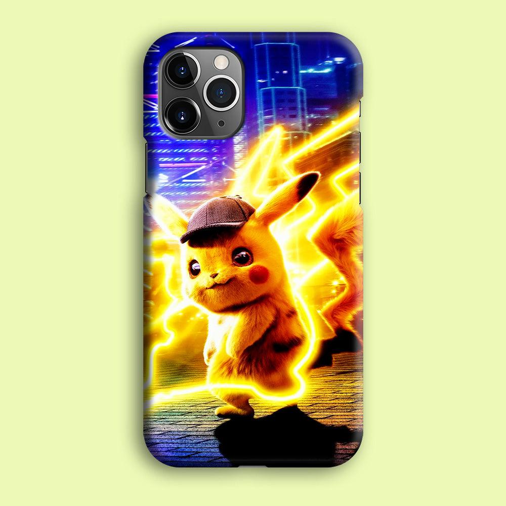 Cute Detective Pikachu iPhone 12 Pro Max Case-Plastic / Full Wrap (3D Case)-Xtracase
