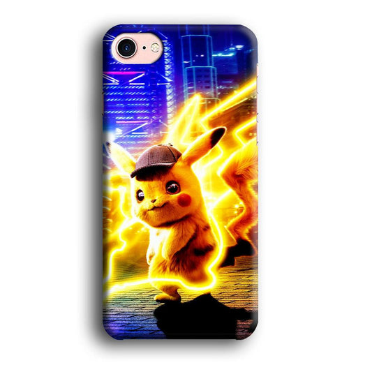 Cute Detective Pikachu iPhone SE 2020 Case-Plastic / Full Wrap (3D Case)-Xtracase