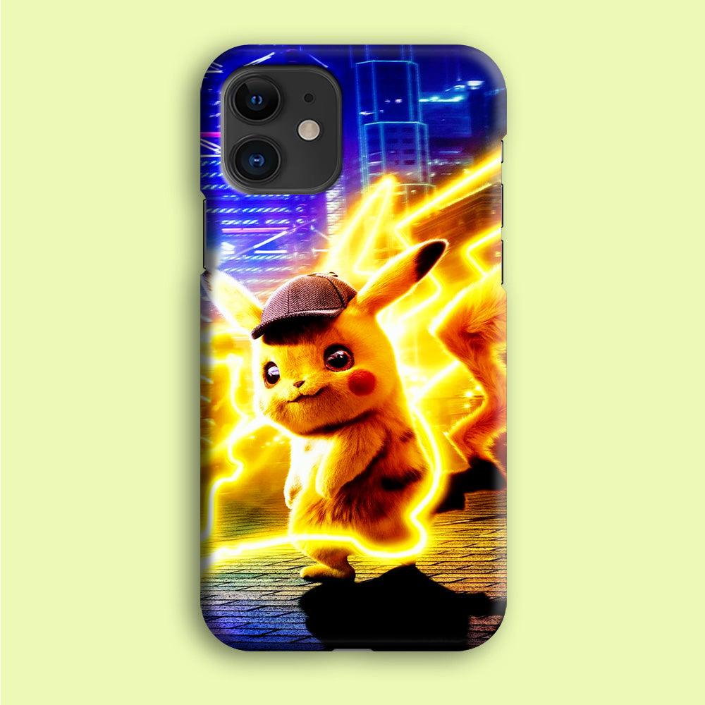 Cute Detective Pikachu iPhone 12 Case-Plastic / Full Wrap (3D Case)-Xtracase