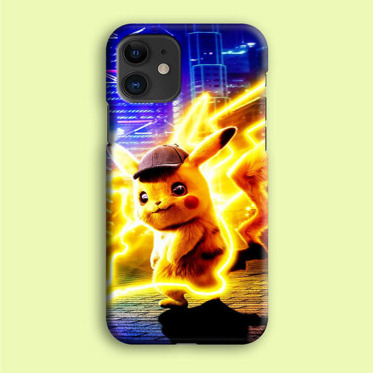 Cute Detective Pikachu iPhone 12 Case-Plastic / Full Wrap (3D Case)-Xtracase