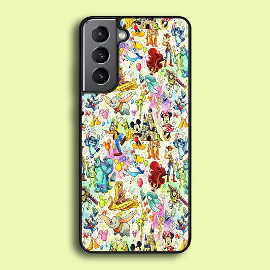 Cute Disney Characters Collage Samsung Galaxy A16 Case-Rubber / White (2D Case)-Xtracase