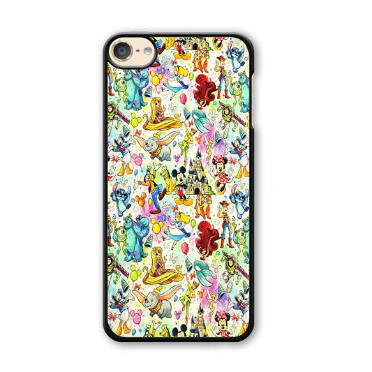 Cute Disney Characters Collage iPod Touch 6 Case-Plastic / White (2D Case)-Xtracase