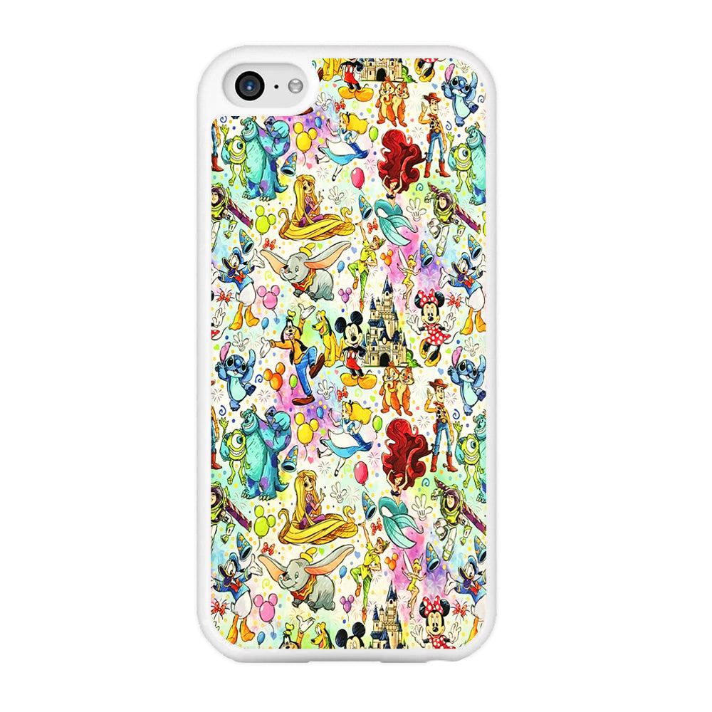 Cute Disney Characters Collage iPhone 5 | 5s Case-Rubber / White (2D Case)-Xtracase