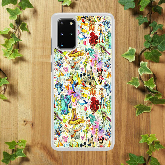 Cute Disney Characters Collage Samsung Galaxy S20 Plus Case