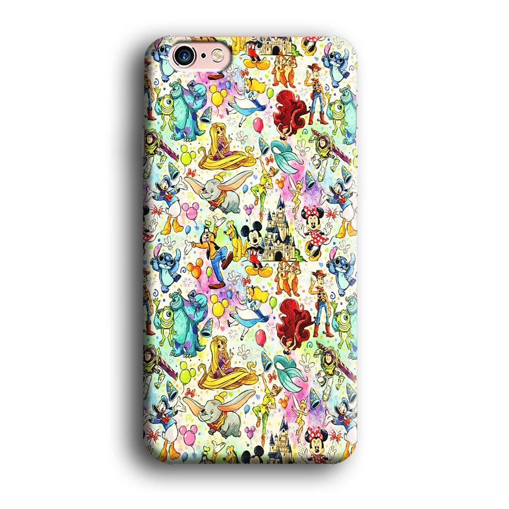 Cute Disney Characters Collage iPhone 6 | 6s Case-Plastic / Full Wrap (3D Case)-Xtracase