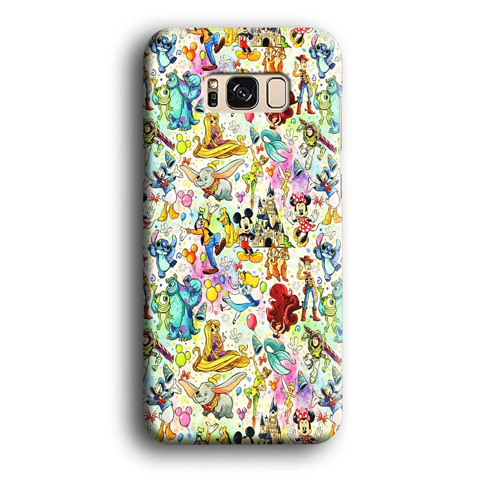 Cute Disney Characters Collage Samsung Galaxy S8 Case-Plastic / Full Wrap (3D Case)-Xtracase