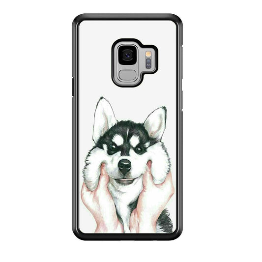 Cute Face Dog 001 Samsung Galaxy S9 Case-Plastic / Full Wrap (3D Case)-Xtracase