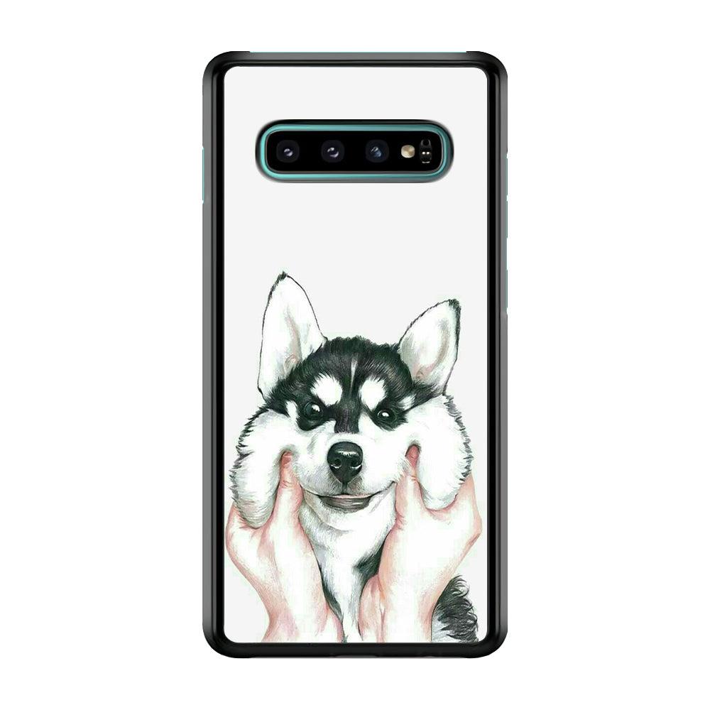 Cute Face Dog 001 Samsung Galaxy S10 Plus Case-Plastic / Full Wrap (3D Case)-Xtracase