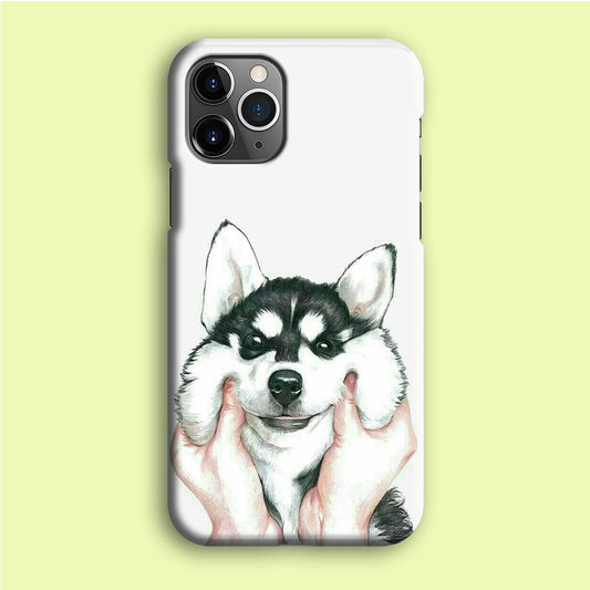 Cute Face Dog 001 iPhone 12 Pro Case-Plastic / Full Wrap (3D Case)-Xtracase