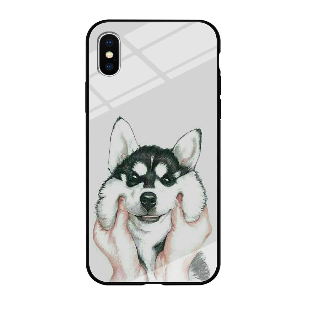 Cute Face Dog 001 iPhone Xs Max Case-Tempered Glass Case-Xtracase