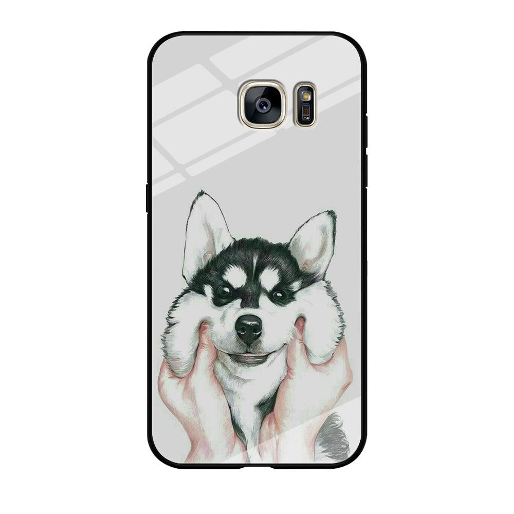 Cute Face Dog 001 Samsung Galaxy S7 Edge Case-Tempered Glass Case-Xtracase