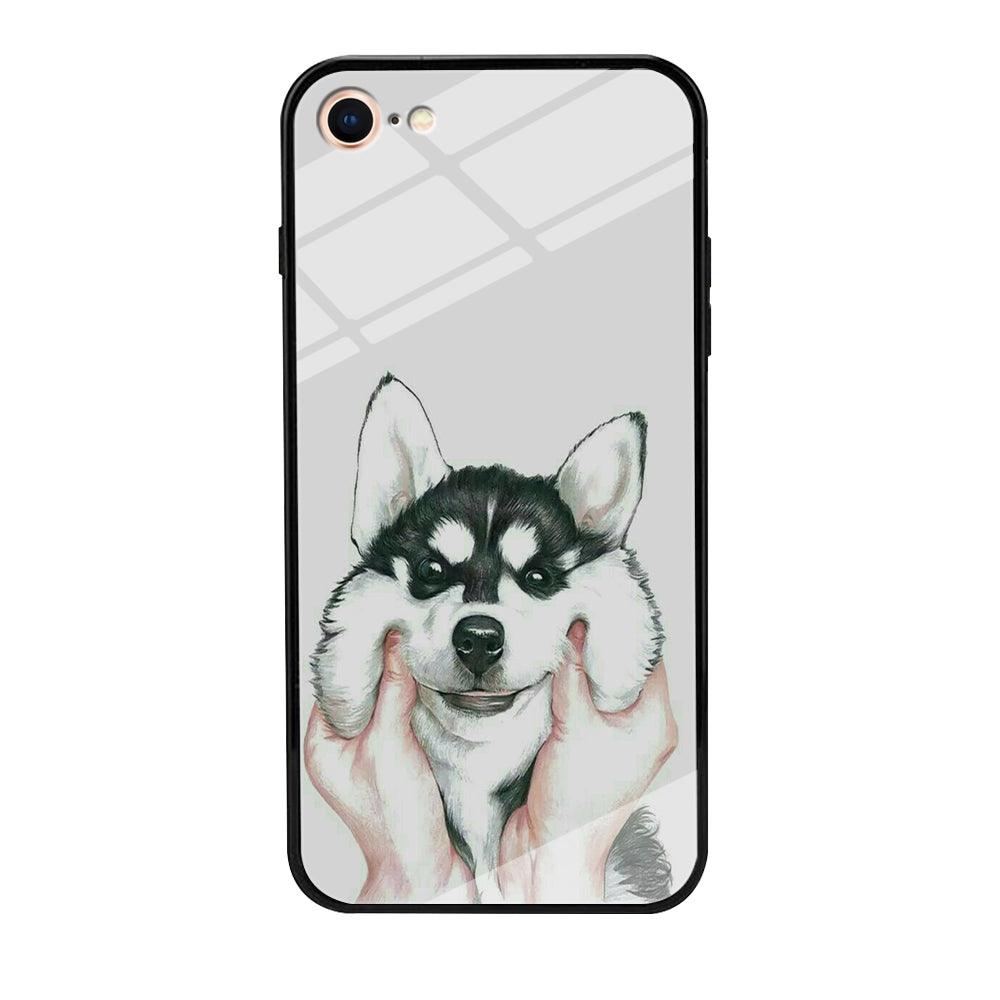Cute Face Dog 001 iPhone 7 Case-Tempered Glass Case-Xtracase