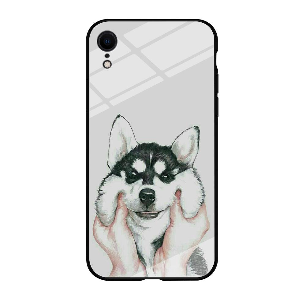 Cute Face Dog 001 iPhone XR Case-Tempered Glass Case-Xtracase